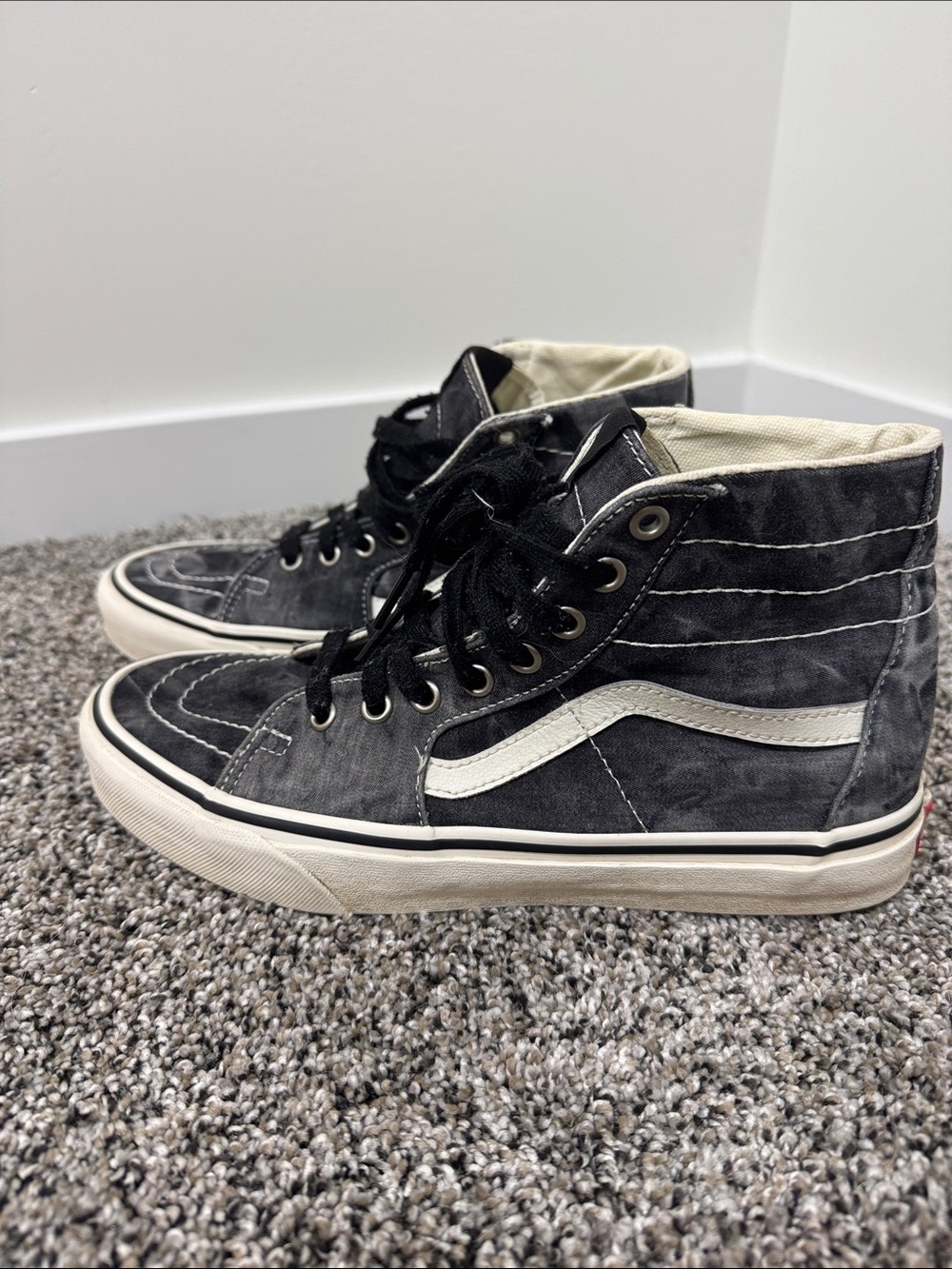 Vans Black and White High-Top Skate Sneakers